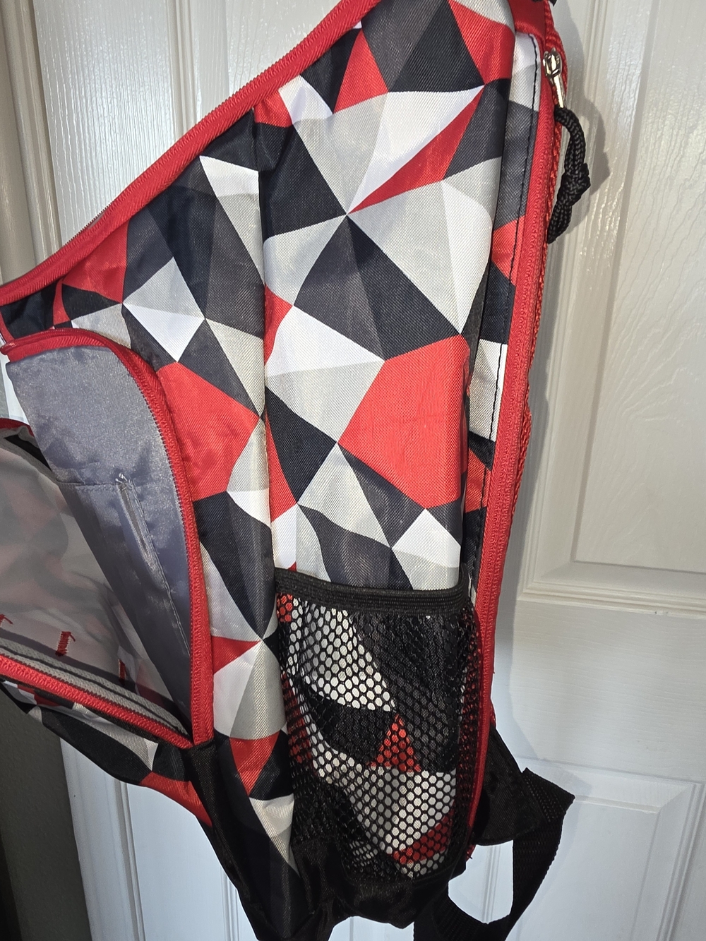 Geometric Red & Black Backpack - Picture 6 of 7